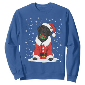 Black Labrador Santa Sweatshirt Funny Christmas Dog Lover Gift TS12 Royal Blue Print Your Wear