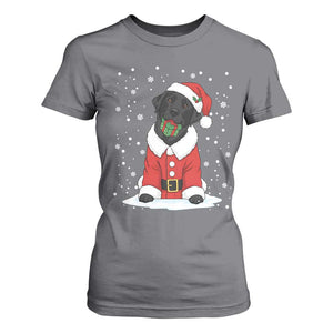 Black Labrador Santa T Shirt For Women Funny Christmas Dog Lover Gift TS12 Charcoal Print Your Wear