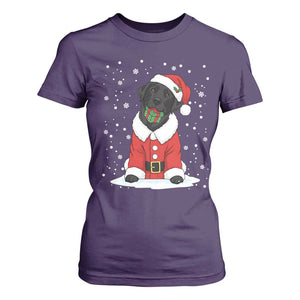 Black Labrador Santa T Shirt For Women Funny Christmas Dog Lover Gift TS12 Purple Print Your Wear