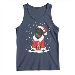 Black Labrador Santa Tank Top Funny Christmas Dog Lover Gift TS12 Navy Print Your Wear