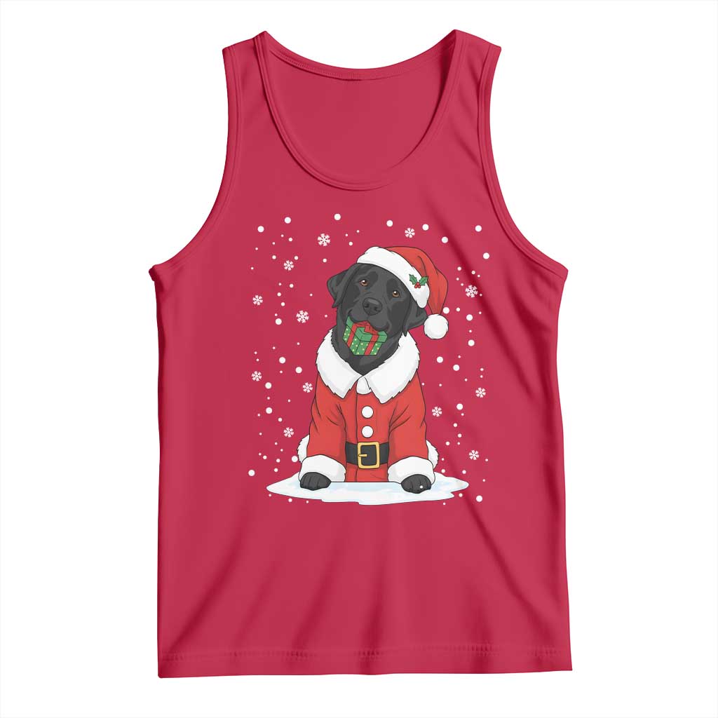 Black Labrador Santa Tank Top Funny Christmas Dog Lover Gift TS12 Red Print Your Wear
