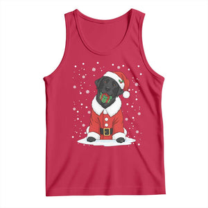 Black Labrador Santa Tank Top Funny Christmas Dog Lover Gift TS12 Red Print Your Wear