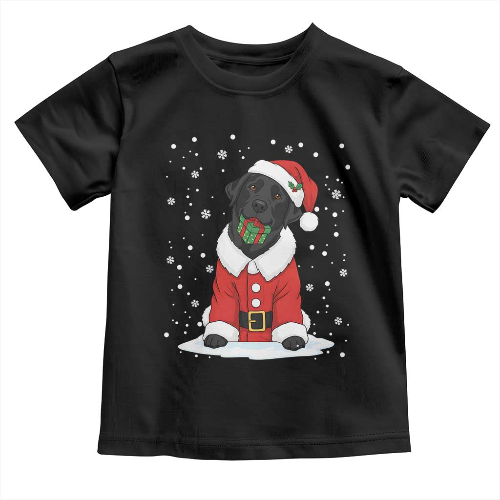Black Labrador Santa Toddler T Shirt Funny Christmas Dog Lover Gift TS12 Black Print Your Wear