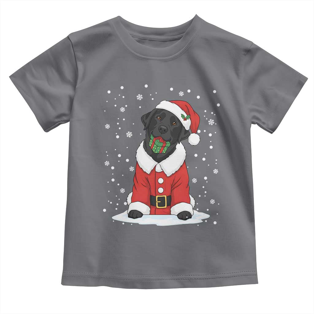 Black Labrador Santa Toddler T Shirt Funny Christmas Dog Lover Gift TS12 Charcoal Print Your Wear