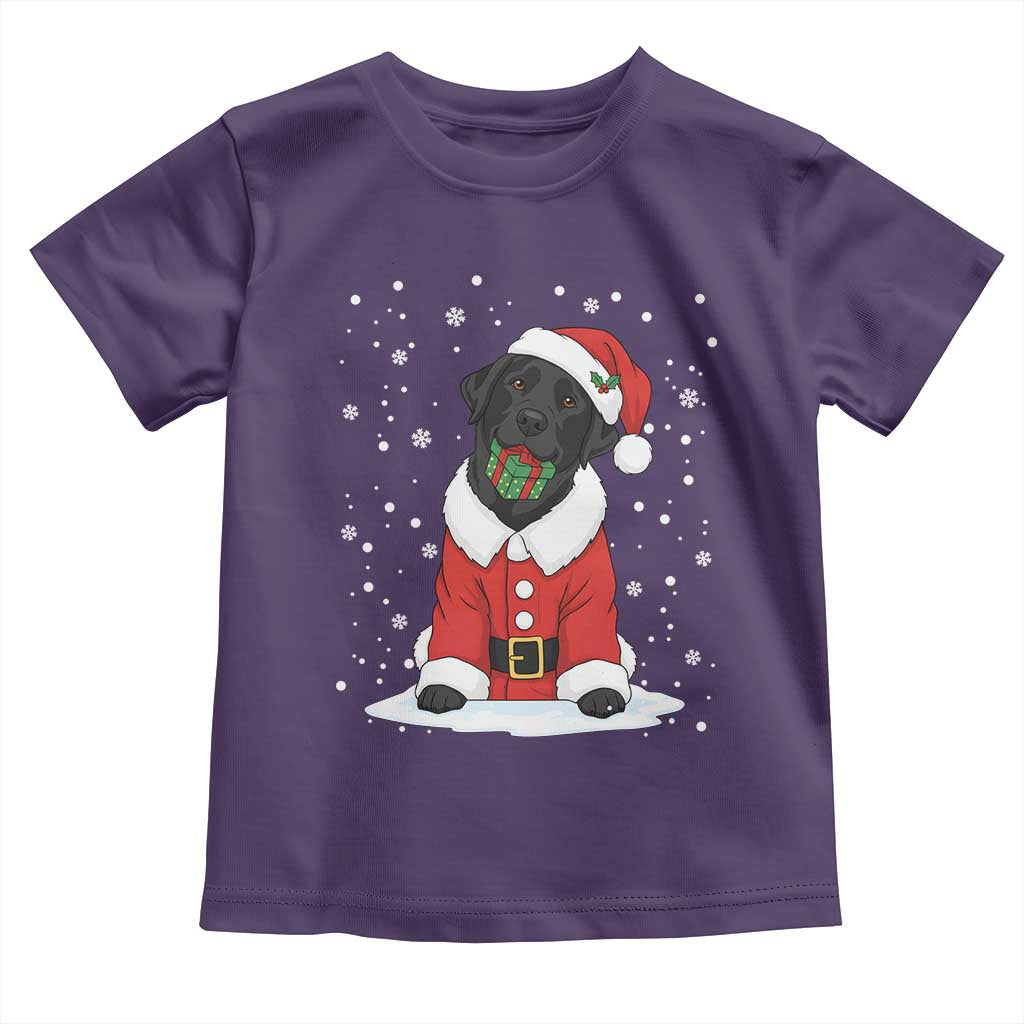 Black Labrador Santa Toddler T Shirt Funny Christmas Dog Lover Gift TS12 Purple Print Your Wear