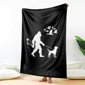 Funny Bow Hunter Throw Blanket Bigfoot Walking Labrador Hunting Dog Gift TS12 Print Your Wear