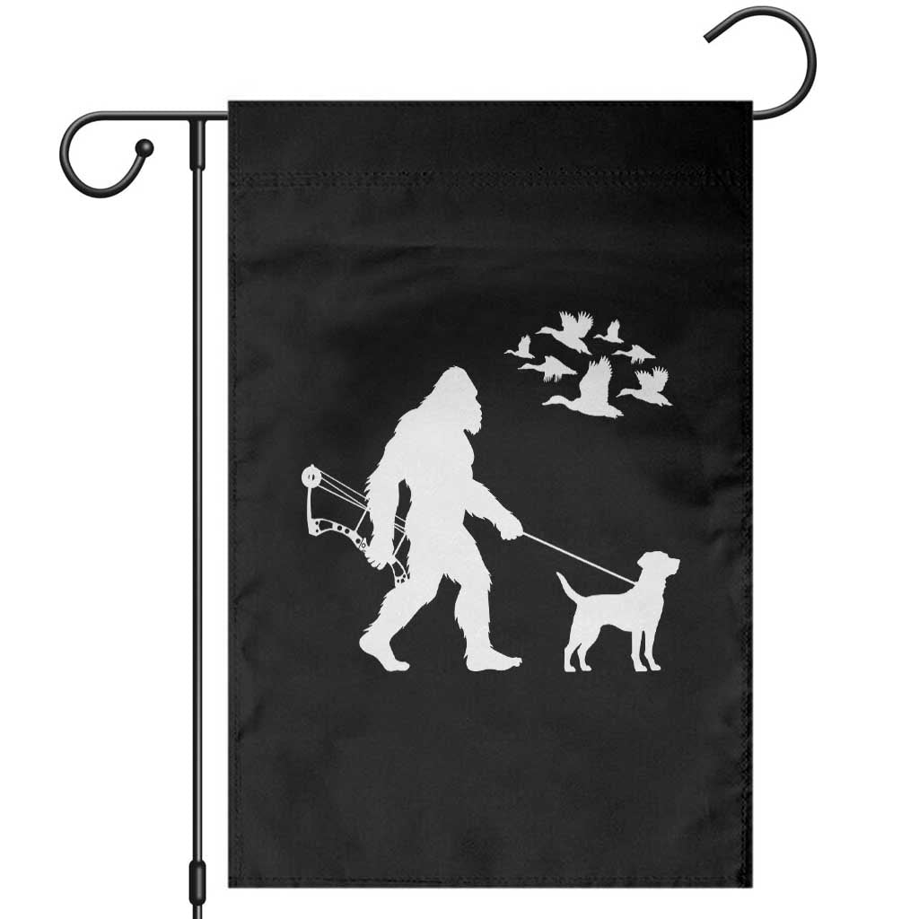Funny Bow Hunter Garden Flag Bigfoot Walking Labrador Hunting Dog Gift TS12 Black Print Your Wear