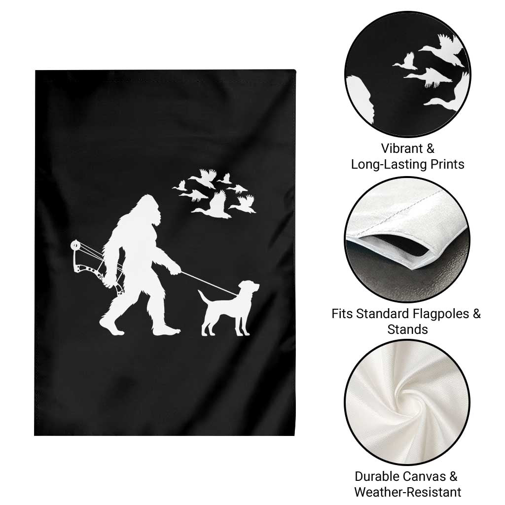 Funny Bow Hunter Garden Flag Bigfoot Walking Labrador Hunting Dog Gift TS12 Print Your Wear