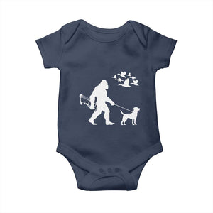Funny Bow Hunter Baby Onesie Bigfoot Walking Labrador Hunting Dog Gift TS12 Navy Print Your Wear