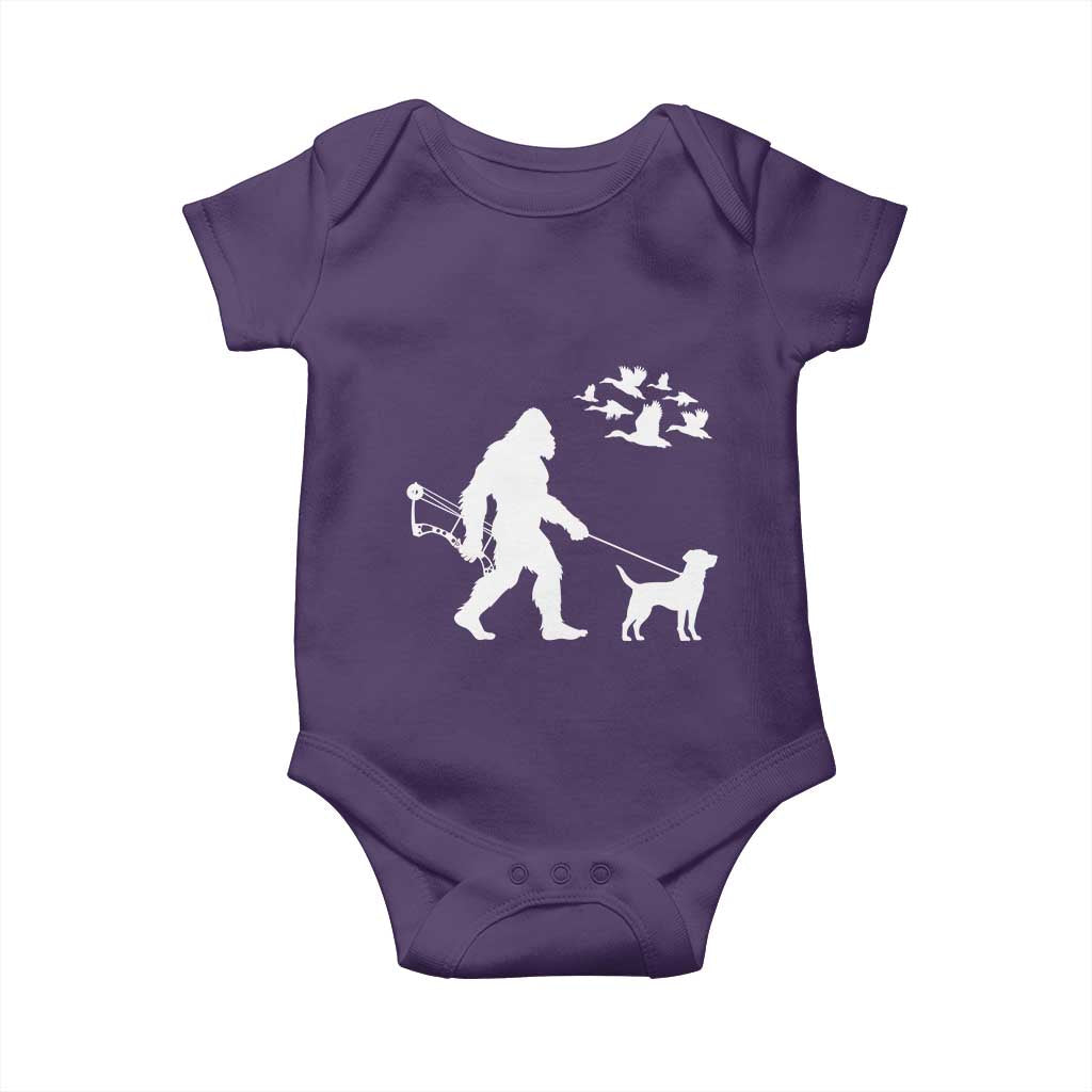 Funny Bow Hunter Baby Onesie Bigfoot Walking Labrador Hunting Dog Gift TS12 Purple Print Your Wear