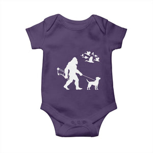 Funny Bow Hunter Baby Onesie Bigfoot Walking Labrador Hunting Dog Gift TS12 Purple Print Your Wear