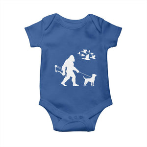 Funny Bow Hunter Baby Onesie Bigfoot Walking Labrador Hunting Dog Gift TS12 Royal Blue Print Your Wear