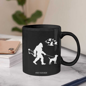 Funny Bow Hunter Coffee Mug Bigfoot Walking Labrador Hunting Dog Gift TS12 Print Your Wear