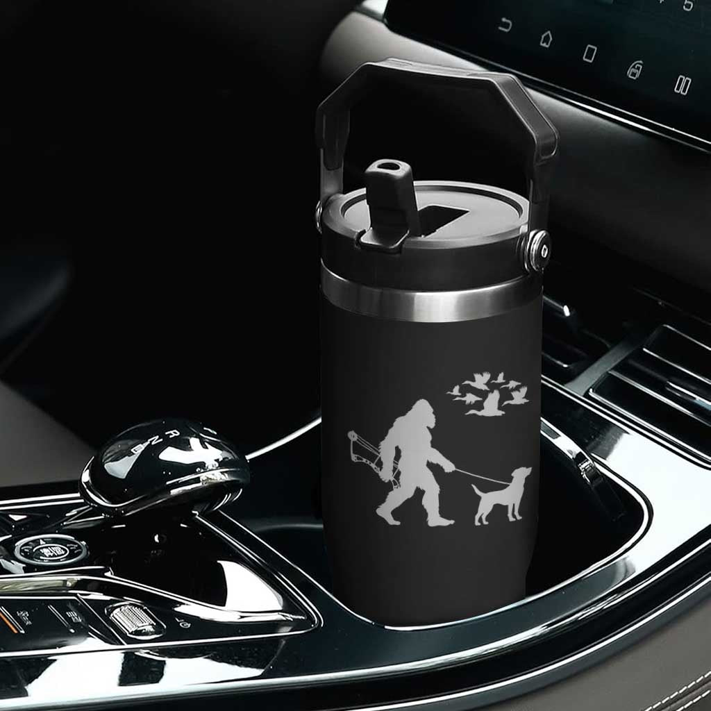 Funny Bow Hunter Flip Straw Tumbler Bigfoot Walking Labrador Hunting Dog Gift TS12 Print Your Wear