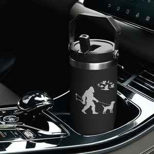 Funny Bow Hunter Flip Straw Tumbler Bigfoot Walking Labrador Hunting Dog Gift TS12 Print Your Wear