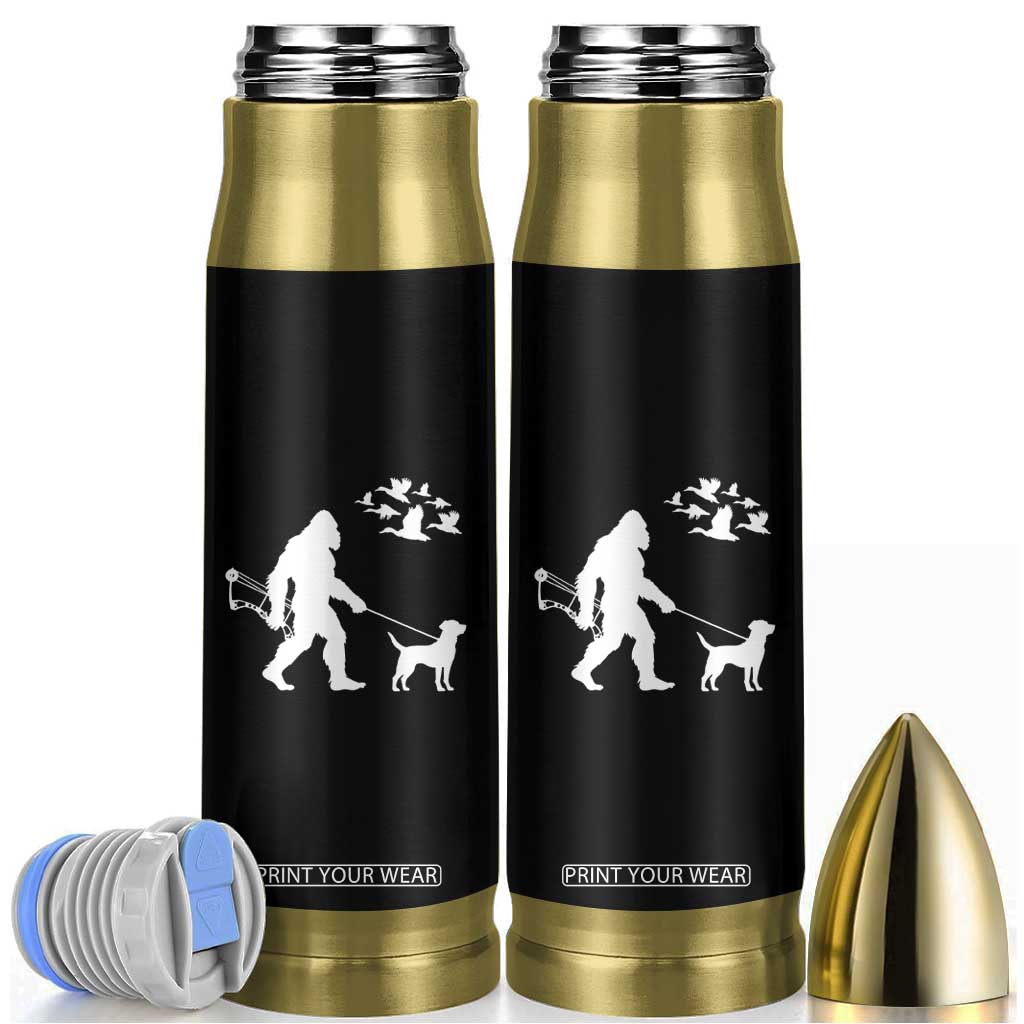 Funny Bow Hunter Bullet Tumbler Bigfoot Walking Labrador Hunting Dog Gift TS12 Black Print Your Wear