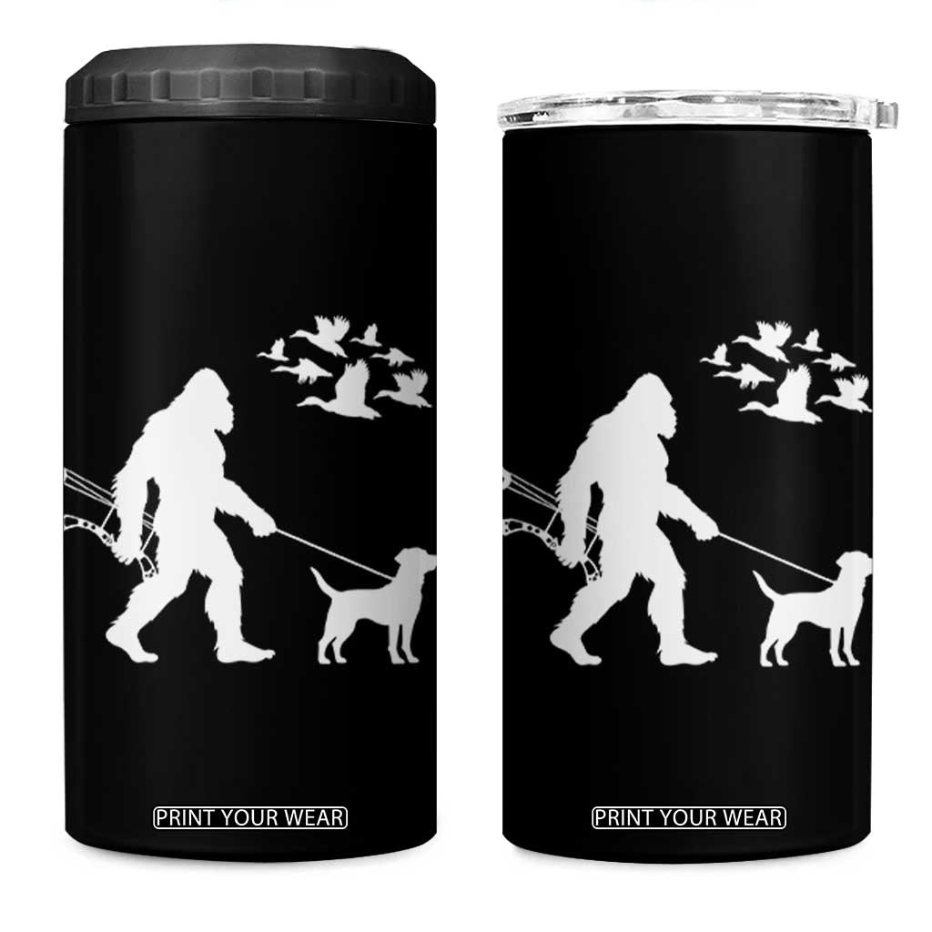Funny Bow Hunter 4 in 1 Can Cooler Tumbler Bigfoot Walking Labrador Hunting Dog Gift TS12 One Size: 16 oz Black Print Your Wear
