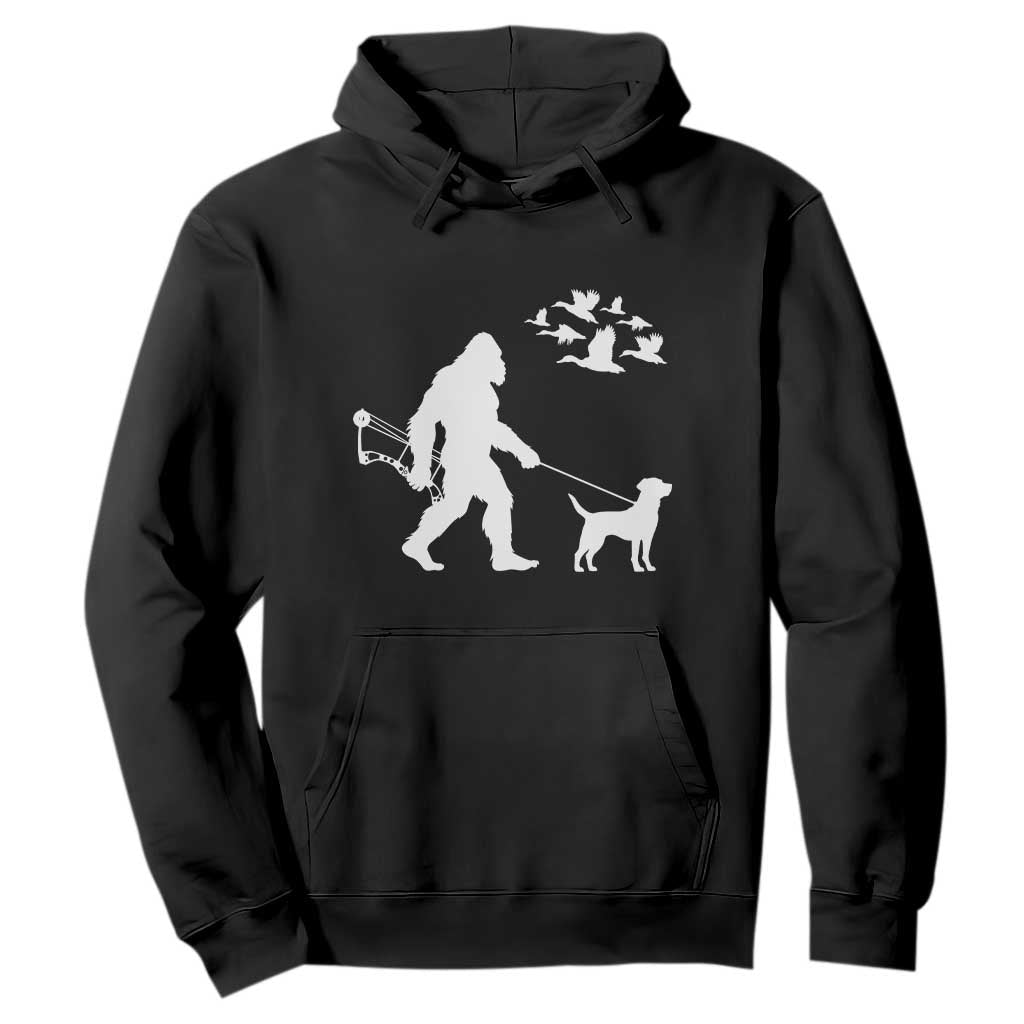Funny Bow Hunter Hoodie Bigfoot Walking Labrador Hunting Dog Gift TS12 Black Print Your Wear