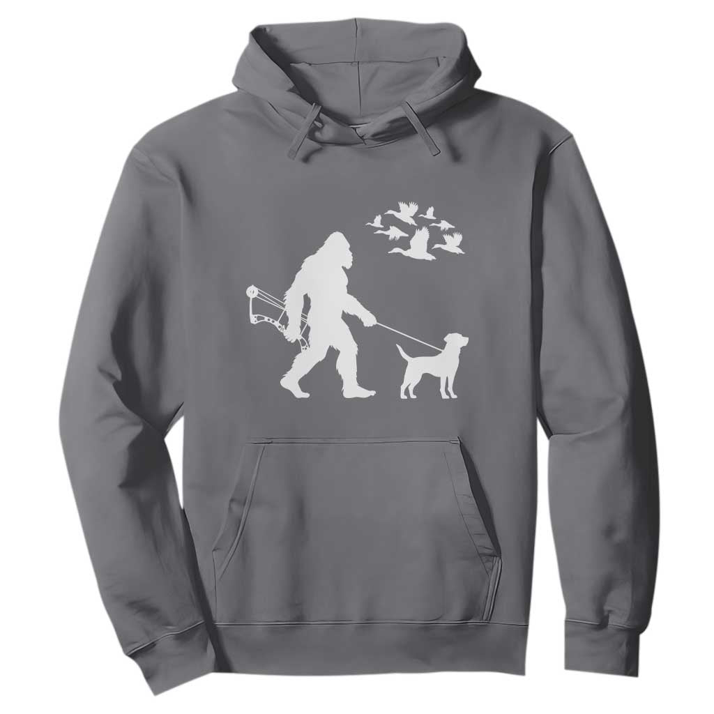 Funny Bow Hunter Hoodie Bigfoot Walking Labrador Hunting Dog Gift TS12 Charcoal Print Your Wear