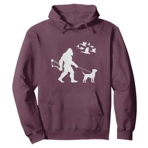 Funny Bow Hunter Hoodie Bigfoot Walking Labrador Hunting Dog Gift TS12 Maroon Print Your Wear