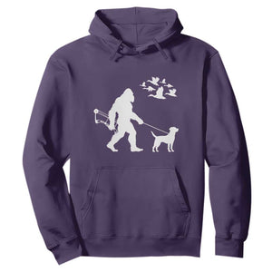 Funny Bow Hunter Hoodie Bigfoot Walking Labrador Hunting Dog Gift TS12 Purple Print Your Wear