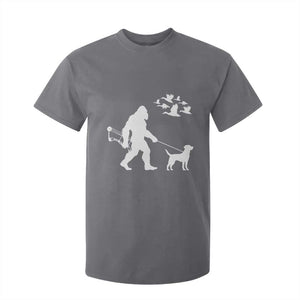 Funny Bow Hunter T Shirt For Kid Bigfoot Walking Labrador Hunting Dog Gift TS12 Charcoal Print Your Wear