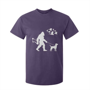 Funny Bow Hunter T Shirt For Kid Bigfoot Walking Labrador Hunting Dog Gift TS12 Purple Print Your Wear