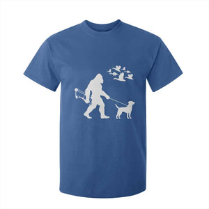 Funny Bow Hunter T Shirt For Kid Bigfoot Walking Labrador Hunting Dog Gift TS12 Royal Blue Print Your Wear