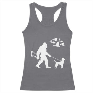 Funny Bow Hunter Racerback Tank Top Bigfoot Walking Labrador Hunting Dog Gift - Print Your Wear