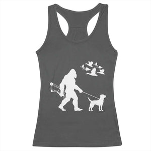Funny Bow Hunter Racerback Tank Top Bigfoot Walking Labrador Hunting Dog Gift TS12 Dark Heather Print Your Wear