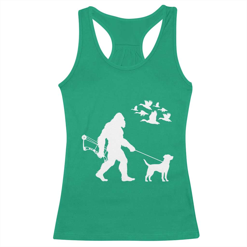 Funny Bow Hunter Racerback Tank Top Bigfoot Walking Labrador Hunting Dog Gift TS12 Irish Green Print Your Wear