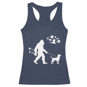 Funny Bow Hunter Racerback Tank Top Bigfoot Walking Labrador Hunting Dog Gift - Print Your Wear