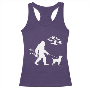 Funny Bow Hunter Racerback Tank Top Bigfoot Walking Labrador Hunting Dog Gift - Print Your Wear