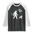 Funny Bow Hunter Raglan Shirt Bigfoot Walking Labrador Hunting Dog Gift TS12 Black White Print Your Wear