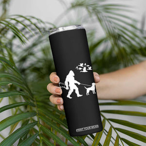 Funny Bow Hunter Skinny Tumbler Bigfoot Walking Labrador Hunting Dog Gift TS12 Print Your Wear