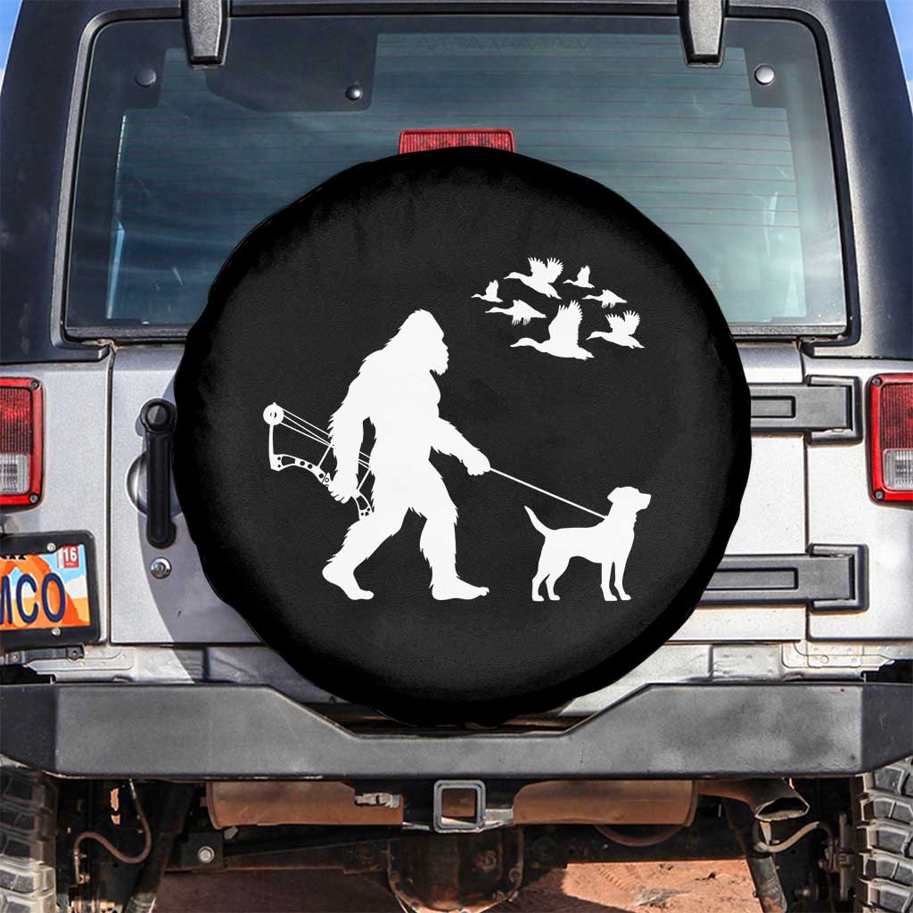 Funny Bow Hunter Spare Tire Cover Bigfoot Walking Labrador Hunting Dog Gift TS12 No hole Black Print Your Wear