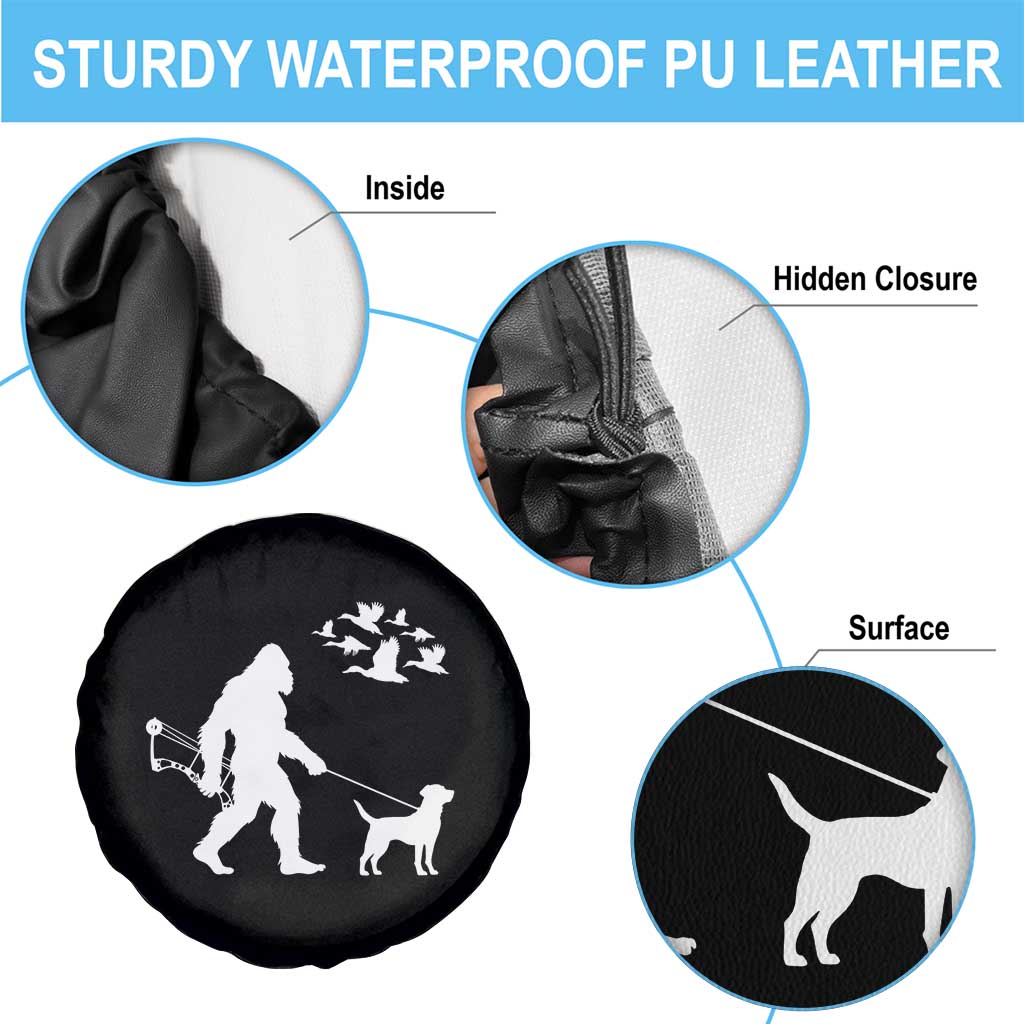 Funny Bow Hunter Spare Tire Cover Bigfoot Walking Labrador Hunting Dog Gift TS12 Print Your Wear