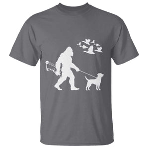 Funny Bow Hunter T Shirt Bigfoot Walking Labrador Hunting Dog Gift TS12 Charcoal Print Your Wear