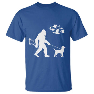 Funny Bow Hunter T Shirt Bigfoot Walking Labrador Hunting Dog Gift TS12 Royal Blue Print Your Wear