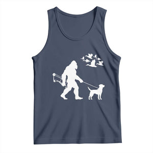 Funny Bow Hunter Tank Top Bigfoot Walking Labrador Hunting Dog Gift TS12 Navy Print Your Wear