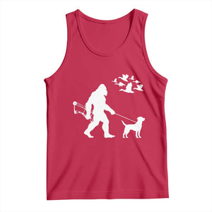 Funny Bow Hunter Tank Top Bigfoot Walking Labrador Hunting Dog Gift TS12 Red Print Your Wear