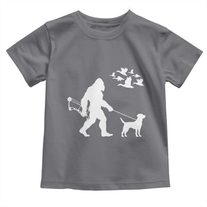 Funny Bow Hunter Toddler T Shirt Bigfoot Walking Labrador Hunting Dog Gift TS12 Charcoal Print Your Wear