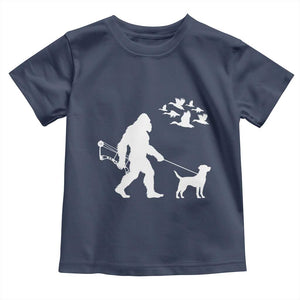 Funny Bow Hunter Toddler T Shirt Bigfoot Walking Labrador Hunting Dog Gift TS12 Navy Print Your Wear