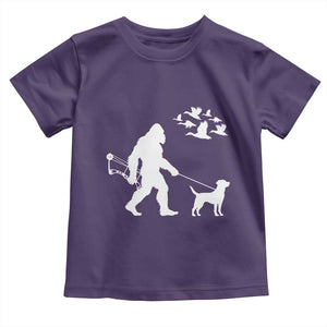 Funny Bow Hunter Toddler T Shirt Bigfoot Walking Labrador Hunting Dog Gift TS12 Purple Print Your Wear