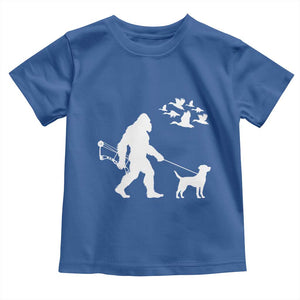 Funny Bow Hunter Toddler T Shirt Bigfoot Walking Labrador Hunting Dog Gift TS12 Royal Blue Print Your Wear