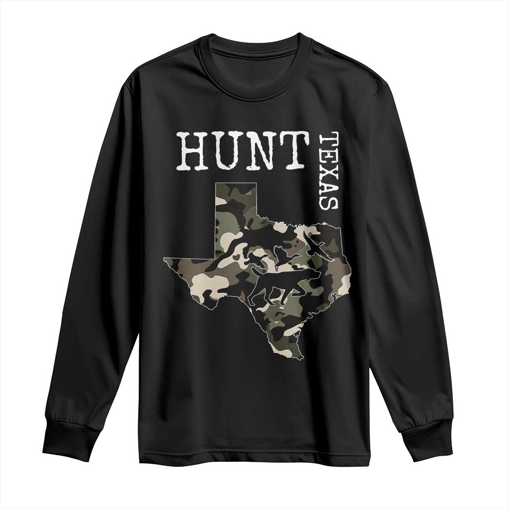 Texas Hunter Gift Long Sleeve Shirt Labrador Retriever Duck Hunting Dog TS12 Black Print Your Wear