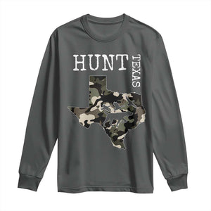 Texas Hunter Gift Long Sleeve Shirt Labrador Retriever Duck Hunting Dog TS12 Dark Heather Print Your Wear