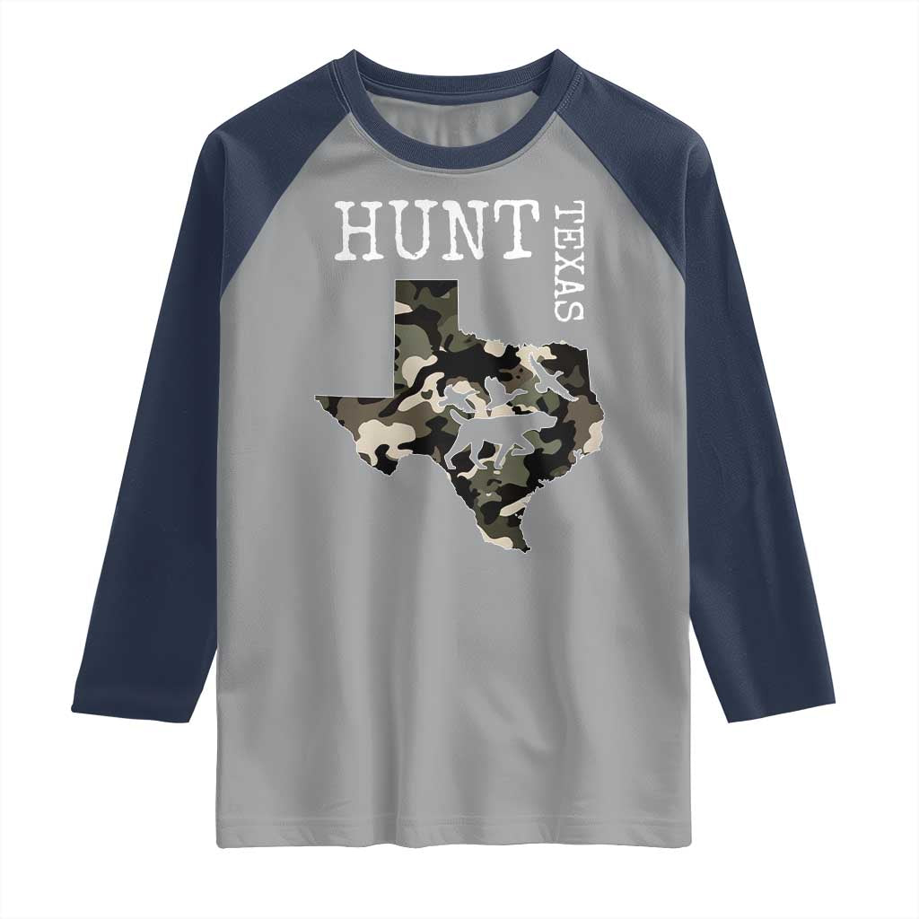Texas Hunter Gift Raglan Shirt Labrador Retriever Duck Hunting Dog TS12 Sport Gray Navy Print Your Wear
