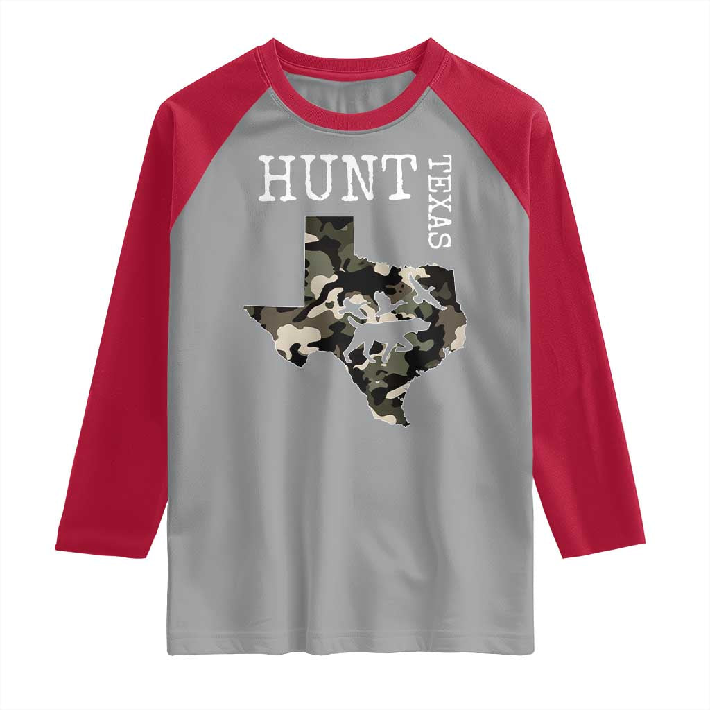 Texas Hunter Gift Raglan Shirt Labrador Retriever Duck Hunting Dog TS12 Sport Gray Red Print Your Wear