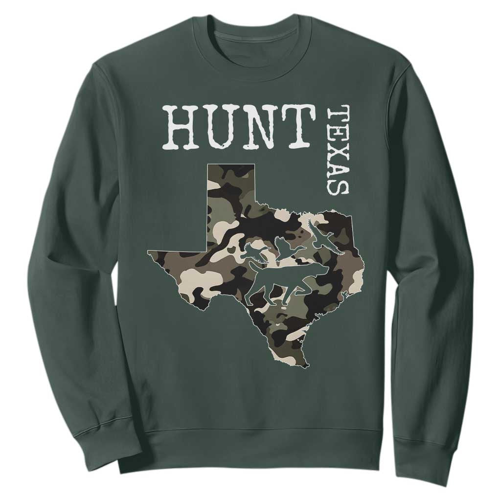 Texas Hunter Gift Sweatshirt Labrador Retriever Duck Hunting Dog TS12 Dark Forest Green Print Your Wear